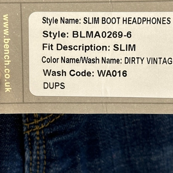 Bench Women's Slim Bootcut Jeans - Dirty Vintage / Dark Blue - size 26W - Picture 8 of 9